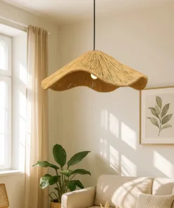 Alternative view of GLOBOSTAR® PAJERO 204-0177 Boho Κρεμαστό Φωτιστικό Οροφής Μονόφωτο 1 x E27 AC 220-240V IP20 Μπεζ - Μ50 x Π50 x Υ22cm