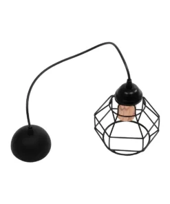 GLOBOSTAR® BUR 204-0180 Μοντέρνο Κρεμαστό Φωτιστικό Οροφής Μονόφωτο 1 x E27 AC 220-240V IP20 Μαύρο - Μ17 x Π17 x Υ23cm 19 204 0180 10