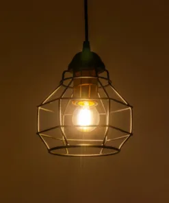 GloboStar® GLOBOSTAR® BUR 204-0180 Μοντέρνο Κρεμαστό Φωτιστικό Οροφής Μονόφωτο 1 x E27 AC 220-240V IP20 Μαύρο - Μ17 x Π17 x Υ23cm