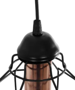 GLOBOSTAR® BUR 204-0180 Μοντέρνο Κρεμαστό Φωτιστικό Οροφής Μονόφωτο 1 x E27 AC 220-240V IP20 Μαύρο - Μ17 x Π17 x Υ23cm 16 204 0180 7