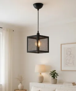 Alternative view of GLOBOSTAR® JAULA 204-0181 Μοντέρνο Κρεμαστό Φωτιστικό Οροφής Μονόφωτο 1 x E27 AC 220-240V IP20 Μαύρο - Μ17 x Π17 x Υ23cm