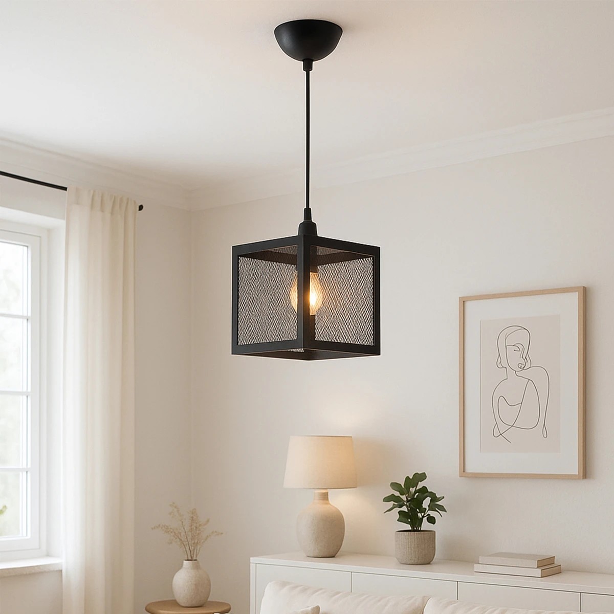 GLOBOSTAR® JAULA 204-0181 Μοντέρνο Κρεμαστό Φωτιστικό Οροφής Μονόφωτο 1 x E27 AC 220-240V IP20 Μαύρο - Μ17 x Π17 x Υ23cm 3 GLOBOSTAR® JAULA 204-0181 Μοντέρνο Κρεμαστό Φωτιστικό Οροφής Μονόφωτο 1 x E27 AC 220-240V IP20 Μαύρο - Μ17 x Π17 x Υ23cm - Image 2