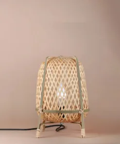 GloboStar® GloboStar® CESTINO 204-0183 Μοντέρνο Φωτιστικό Δαπέδου Φωτιστικό Μονόφωτο 1 x E27 AC 220-240V IP20 Μπεζ - Μ17 x Π17 x Υ23cm