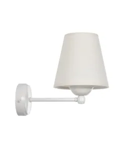 Alternative view of GloboStar® ELEGANTE 204-0187 Μοντέρνο Φωτιστικό Τοίχου Απλίκα Μονόφωτο 1 x E27 AC 220-240V IP20 Μπεζ & Λευκό - Μ14 x Π14 x Υ26cm