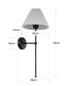 GloboStar® LING 204-0188 Μοντέρνο Φωτιστικό Τοίχου Απλίκα Μονόφωτο 1 x E27 AC 220-240V IP20 Μπεζ & Μαύρο - Μ22 x Π22 x Υ50cm 14 204 0188 8