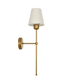 GloboStar® LING 204-0189 Μοντέρνο Φωτιστικό Τοίχου Απλίκα Μονόφωτο 1 x E27 AC 220-240V IP20 Μπεζ & Μαύρο - Μ13 x Π13 x Υ50cm 10 204 0189 4