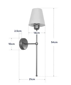 GloboStar® LING 204-0189 Μοντέρνο Φωτιστικό Τοίχου Απλίκα Μονόφωτο 1 x E27 AC 220-240V IP20 Μπεζ & Μαύρο - Μ13 x Π13 x Υ50cm 14 204 0189 8