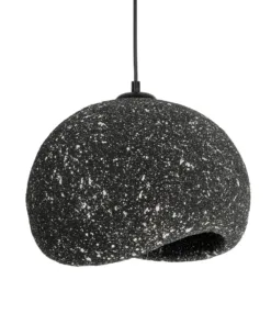 GloboStar® STONE 204-0194 Μοντέρνο Κρεμαστό Φωτιστικό Καμπάνα Μονόφωτο 1 x E27 IP20 Μαύρο Με Λευκό Πολυστερίνη με Ρητίνη - Μ35 x Π31 x Υ26cm 14 204 0194 4