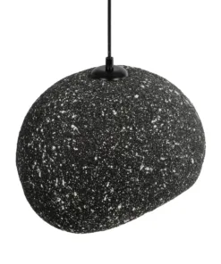 GloboStar® STONE 204-0194 Μοντέρνο Κρεμαστό Φωτιστικό Καμπάνα Μονόφωτο 1 x E27 IP20 Μαύρο Με Λευκό Πολυστερίνη με Ρητίνη - Μ35 x Π31 x Υ26cm 16 204 0194 6