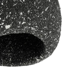 GloboStar® STONE 204-0194 Μοντέρνο Κρεμαστό Φωτιστικό Καμπάνα Μονόφωτο 1 x E27 IP20 Μαύρο Με Λευκό Πολυστερίνη με Ρητίνη - Μ35 x Π31 x Υ26cm 17 204 0194 7