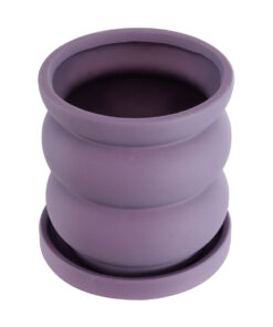 Alternative view of GloboStar® Artificial Garden BOGOTA 20500 Διακοσμητικό Κεραμικό Κασπώ Γλάστρα - Flower Pot Μωβ Φ14 x Υ15cm