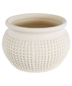 GloboStar® GloboStar® Artificial Garden MORELIA 20510 Διακοσμητικό Κεραμικό Κασπώ Γλάστρα - Flower Pot Μπεζ Φ19 x Υ13cm