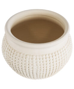 Alternative view of GloboStar® Artificial Garden MORELIA 20510 Διακοσμητικό Κεραμικό Κασπώ Γλάστρα - Flower Pot Μπεζ Φ19 x Υ13cm