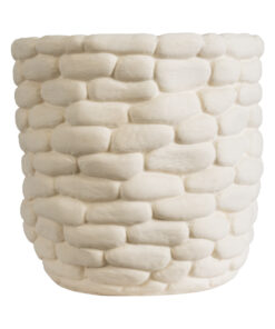 GloboStar® Artificial Garden UBUD 20512 Διακοσμητικό Κεραμικό Κασπώ Γλάστρα - Flower Pot Λευκό Φ15.5 x Υ15cm 12 20512 4