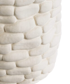 GloboStar® Artificial Garden UBUD 20512 Διακοσμητικό Κεραμικό Κασπώ Γλάστρα - Flower Pot Λευκό Φ15.5 x Υ15cm 14 20512 6