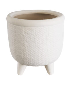 GloboStar® GloboStar® Artificial Garden YUKATAN 20513 Διακοσμητικό Κεραμικό Κασπώ Γλάστρα - Flower Pot Μπεζ Φ16 x Υ17.5cm