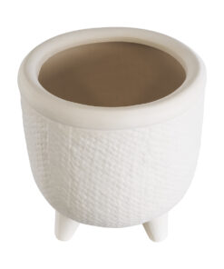 Alternative view of GloboStar® Artificial Garden YUKATAN 20513 Διακοσμητικό Κεραμικό Κασπώ Γλάστρα - Flower Pot Μπεζ Φ16 x Υ17.5cm