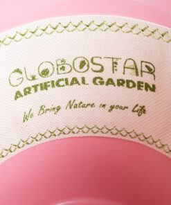GloboStar® Artificial Garden CAIRO 20516 Διακοσμητικό Κεραμικό Κασπώ Γλάστρα - Flower Pot Λευκό με Ροζ Φ14 x Υ13cm 13 20516 6