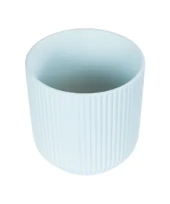 Alternative view of GloboStar® Artificial Garden SEMINYAK 20519 Διακοσμητική Κεραμική Γλάστρα Λευκή Π17 x M17 x Υ17