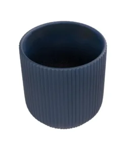 Alternative view of GloboStar® Artificial Garden ULUWATU 20520 Διακοσμητική Κεραμική Γλάστρα Μπλέ Π17 x M17 x Υ17