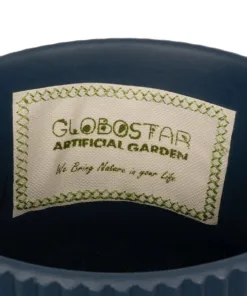 GloboStar® Artificial Garden ULUWATU 20520 Διακοσμητική Κεραμική Γλάστρα Μπλέ Π17 x M17 x Υ17 11 20520 6