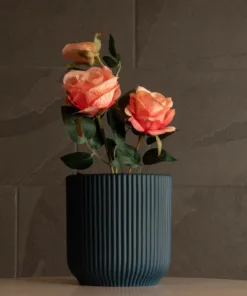 GloboStar® Artificial Garden ULUWATU 20520 Διακοσμητική Κεραμική Γλάστρα Μπλέ Π17 x M17 x Υ17 12 20520 7