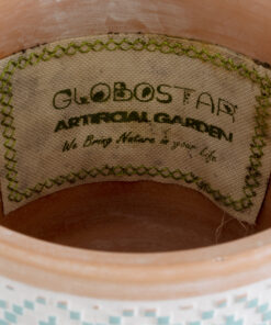 GloboStar® Artificial Garden DELHI 20523 Διακοσμητικό Κεραμικό Κασπώ Γλάστρα - Flower Pot Γαλάζιο με Λευκό και Μπεζ Φ14.5 x Υ13cm 13 20523 6