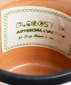 GloboStar® Artificial Garden VARANASI 20524 Διακοσμητικό Κεραμικό Κασπώ Γλάστρα - Flower Pot Χρυσό με Λευκό και Μαύρο Φ14.5 x Υ13cm 13 20524 6