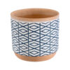 GloboStar® GloboStar® Artificial Garden KOLKATA 20525 Διακοσμητικό Κεραμικό Κασπώ Γλάστρα - Flower Pot Λευκό με Μπλε και Μπεζ Φ14.5 x Υ13cm