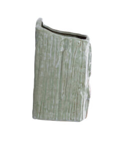 GloboStar® Artificial Garden BILBAO 20536 Διακοσμητική Κεραμική Επιτοίχια Γλάστρα Πράσινη με Μπεζ Λεπτομέρειες Μ13 x Π10 x Υ17cm 11 20536 04