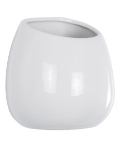 GloboStar® GloboStar® Artificial Garden GRENADA 20537 Διακοσμητική Κεραμική Γλάστρα Λευκή Φ12 x Υ13