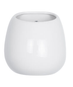 GloboStar® Artificial Garden GRENADA 20537 Διακοσμητική Κεραμική Γλάστρα Λευκή Φ12 x Υ13 10 20537 04