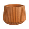 GloboStar® GloboStar® Artificial Garden ZANZIBAR 20539 Διακοσμητικό Κεραμικό Κασπώ Γλάστρα - Flower Pot Πορτοκαλί Φ11.5 x Υ9.5cm