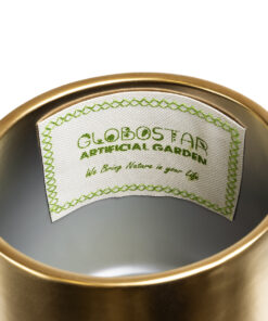GloboStar® Artificial Garden SIDNEY 20548 Διακοσμητικό Κεραμικό Κασπώ Γλάστρα - Flower Pot Χρυσό Φ16 x Υ13cm 13 20548 6