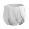 GloboStar® GloboStar® Artificial Garden CASTELLO 20549 Διακοσμητικό Κεραμικό Κασπώ Γλάστρα - Flower Pot Λευκό με Μαύρες Λεπτομέρειες Φ15 x Υ12cm