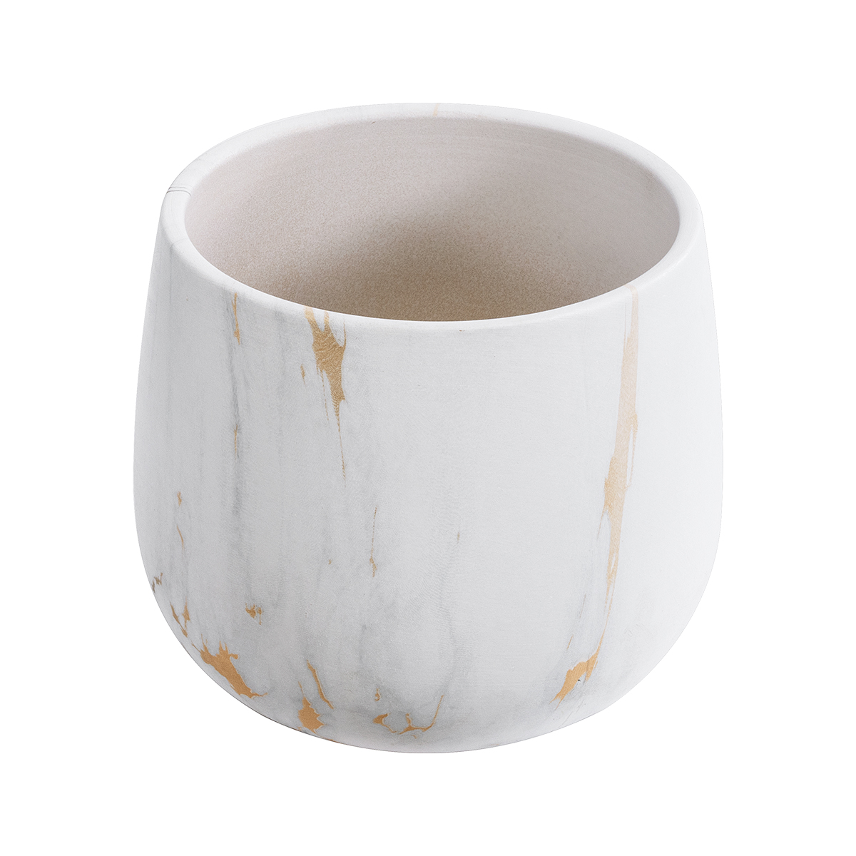 GloboStar® Artificial Garden NICE 20550 Διακοσμητικό Κεραμικό Κασπώ Γλάστρα - Flower Pot Λευκό με Χρυσές Λεπτομέρειες Φ15 x Υ12cm 4 GloboStar® Artificial Garden NICE 20550 Διακοσμητικό Κεραμικό Κασπώ Γλάστρα - Flower Pot Λευκό με Χρυσές Λεπτομέρειες Φ15 x Υ12cm - Image 2