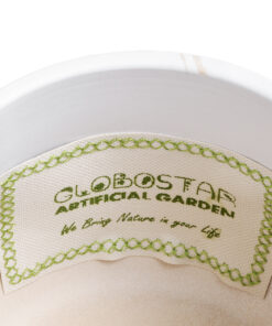 GloboStar® Artificial Garden NICE 20550 Διακοσμητικό Κεραμικό Κασπώ Γλάστρα - Flower Pot Λευκό με Χρυσές Λεπτομέρειες Φ15 x Υ12cm 13 20550 6
