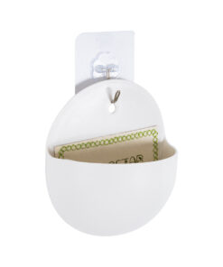 GloboStar® Artificial Garden LYON 20551 Διακοσμητικό Πλαστικό Κασπώ Γλάστρα - Flower Pot Λευκό Μ12 x Π6 x Υ13.5cm 12 20551 4