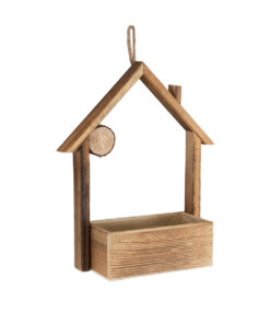 GloboStar® GloboStar® Artificial Garden ALSACE 20552 Κρεμαστό Διακοσμητικό Ξύλινο Κασπώ Γλάστρα - Flower Pot Καφέ Μ18 x Π7.5 x Υ27cm