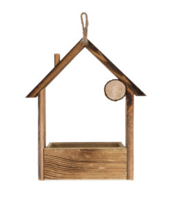 GloboStar® Artificial Garden ALSACE 20552 Κρεμαστό Διακοσμητικό Ξύλινο Κασπώ Γλάστρα - Flower Pot Καφέ Μ18 x Π7.5 x Υ27cm 16 20552 5