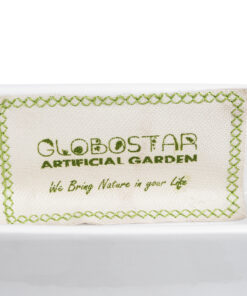 GloboStar® Artificial Garden MANDRITE 20556 Διακοσμητικό Κεραμικό Κασπώ Γλάστρα - Flower Pot Λευκό με Χρυσό Μεταλλικό Πλέγμα και Καφέ Ξύλινη Βάση Μ18 x Π10 x Υ18cm 17 20556 8