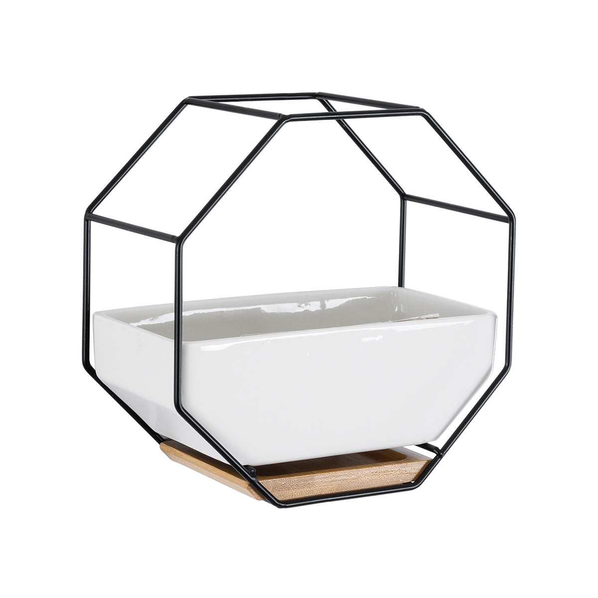 GloboStar® Artificial Garden BIANCO 20557 Διακοσμητικό Κεραμικό Κασπώ Γλάστρα - Flower Pot Λευκό με Μαύρο Μεταλλικό Πλέγμα και Καφέ Ξύλινη Βάση Μ18 x Π10 x Υ18cm 3 GloboStar® GloboStar® Artificial Garden BIANCO 20557 Διακοσμητικό Κεραμικό Κασπώ Γλάστρα - Flower Pot Λευκό με Μαύρο Μεταλλικό Πλέγμα και Καφέ Ξύλινη Βάση Μ18 x Π10 x Υ18cm