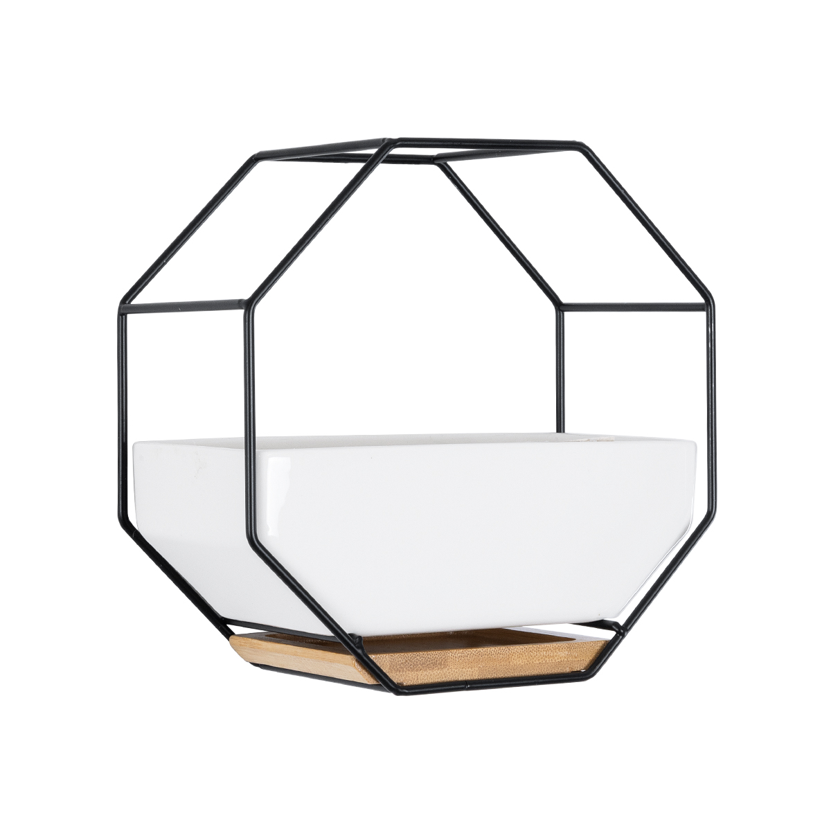 GloboStar® Artificial Garden BIANCO 20557 Διακοσμητικό Κεραμικό Κασπώ Γλάστρα - Flower Pot Λευκό με Μαύρο Μεταλλικό Πλέγμα και Καφέ Ξύλινη Βάση Μ18 x Π10 x Υ18cm 4 GloboStar® Artificial Garden BIANCO 20557 Διακοσμητικό Κεραμικό Κασπώ Γλάστρα - Flower Pot Λευκό με Μαύρο Μεταλλικό Πλέγμα και Καφέ Ξύλινη Βάση Μ18 x Π10 x Υ18cm - Image 2