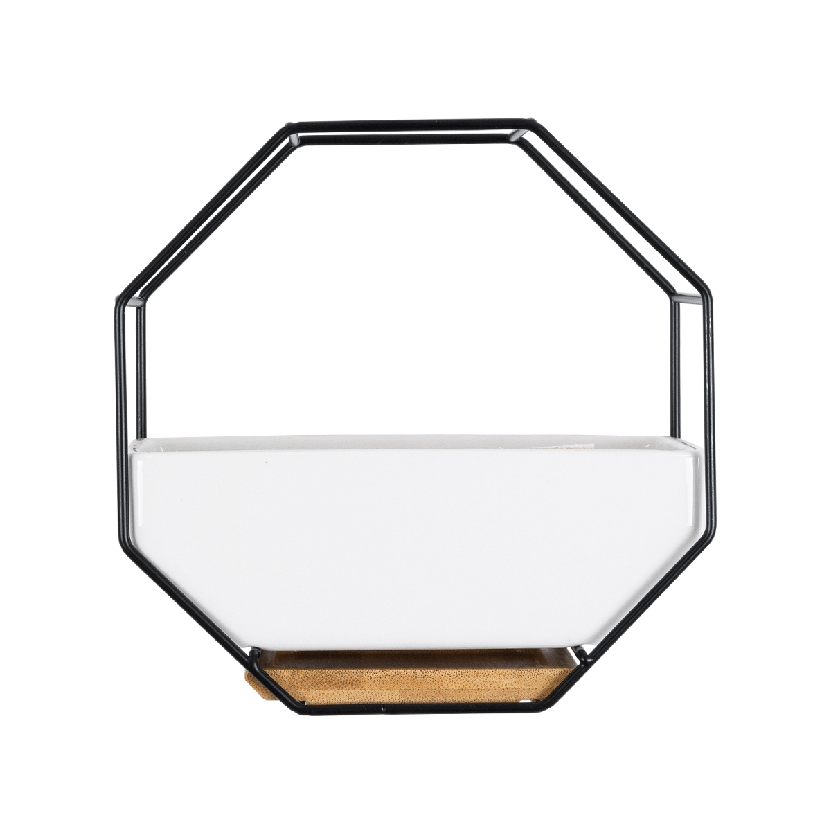 GloboStar® Artificial Garden BIANCO 20557 Διακοσμητικό Κεραμικό Κασπώ Γλάστρα - Flower Pot Λευκό με Μαύρο Μεταλλικό Πλέγμα και Καφέ Ξύλινη Βάση Μ18 x Π10 x Υ18cm 5 GloboStar® Artificial Garden BIANCO 20557 Διακοσμητικό Κεραμικό Κασπώ Γλάστρα - Flower Pot Λευκό με Μαύρο Μεταλλικό Πλέγμα και Καφέ Ξύλινη Βάση Μ18 x Π10 x Υ18cm - Image 3