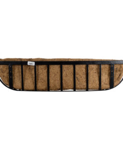 GloboStar® Artificial Garden SALAMINA 20561 Κρεμαστό Διακοσμητικό Κασπώ Γλάστρα - Flower Pot από Φλοιό Καρύδας Καφέ με Μαύρη Μεταλλική Βάση Μ76 x Π19 x Υ18cm 17 20561 5