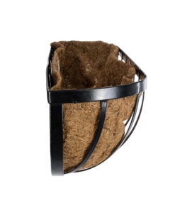 GloboStar® Artificial Garden SALAMINA 20561 Κρεμαστό Διακοσμητικό Κασπώ Γλάστρα - Flower Pot από Φλοιό Καρύδας Καφέ με Μαύρη Μεταλλική Βάση Μ76 x Π19 x Υ18cm 18 20561 6