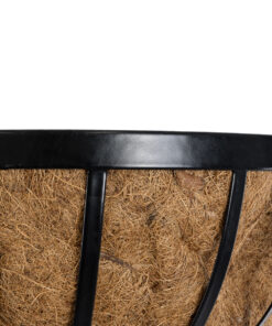 GloboStar® Artificial Garden SALAMINA 20561 Κρεμαστό Διακοσμητικό Κασπώ Γλάστρα - Flower Pot από Φλοιό Καρύδας Καφέ με Μαύρη Μεταλλική Βάση Μ76 x Π19 x Υ18cm 20 20561 8