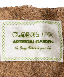 GloboStar® Artificial Garden KARYSTOS 20563 Κρεμαστό Διακοσμητικό Κασπώ Γλάστρα - Flower Pot από Φλοιό Καρύδας Καφέ με Μαύρη Μεταλλική Βάση Φ30 x Υ15cm 17 20563 8