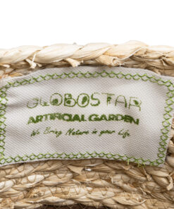 GloboStar® Artificial Garden CAROLINA 20578 Διακοσμητικό Πλεκτό Κασπώ Γλάστρα - Flower Pot Μπεζ με Καφέ και Λευκό Φ23 x Υ23cm 16 20578 7