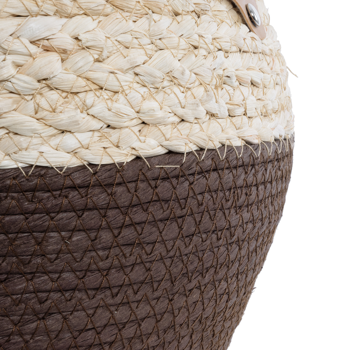 GloboStar® Artificial Garden CAROLINA 20579 Διακοσμητικό Πλεκτό Κασπώ Γλάστρα - Flower Pot Μπεζ με Καφέ και Λευκό Φ27 x Υ26cm 7 GloboStar® Artificial Garden CAROLINA 20579 Διακοσμητικό Πλεκτό Κασπώ Γλάστρα - Flower Pot Μπεζ με Καφέ και Λευκό Φ27 x Υ26cm - Image 5